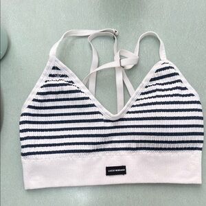 Lucky Brand Navy and White Striped Bralette